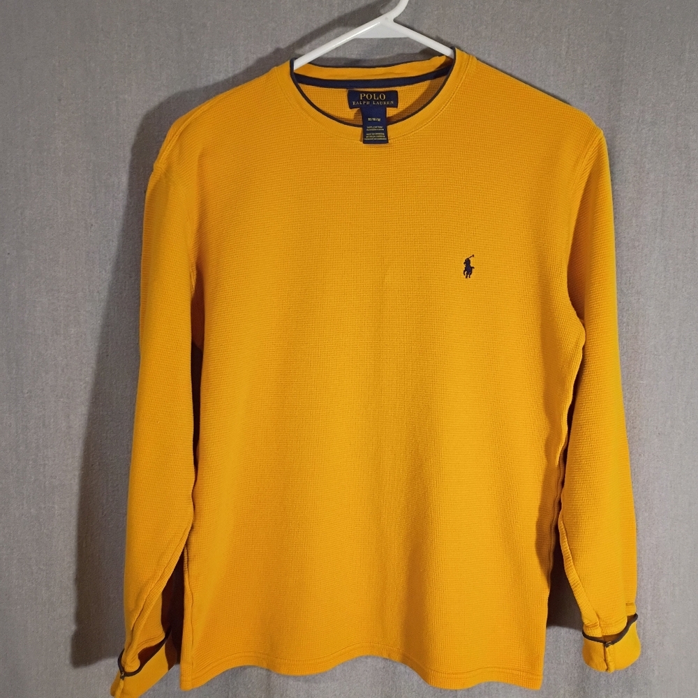 Polo by Ralph Lauren Men's Yellow Long Sleeve Shirt Size M 100% Cotton